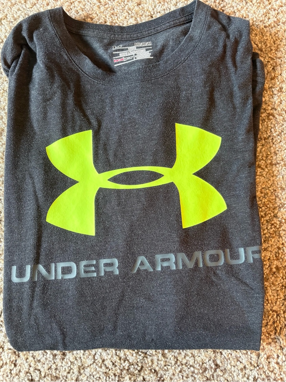 Under Armour Black Tee with Neon Green Logo